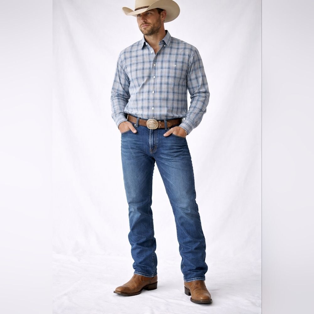 Rock & Republic Dark Wash Straight Leg Jeans 33x32 Classic Denim Western Rodeo